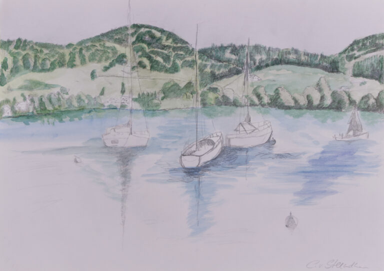 Aquarell vom Bodensee, Höri, Radolfzell