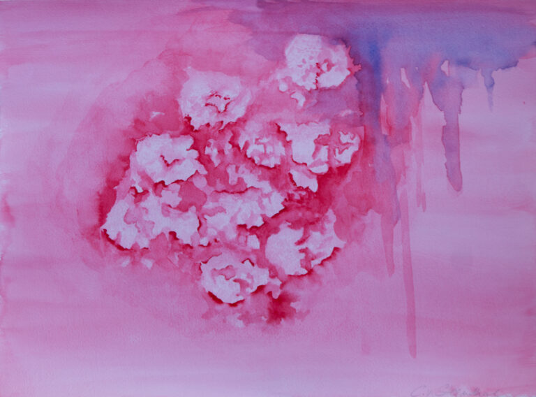 Aquarell von Rosen im Regen